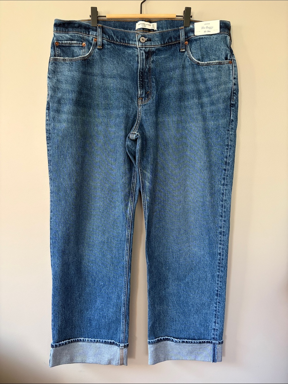 Abercrombie & Fitch The Baggy Low Rise Jeans Size 33/16R NWT